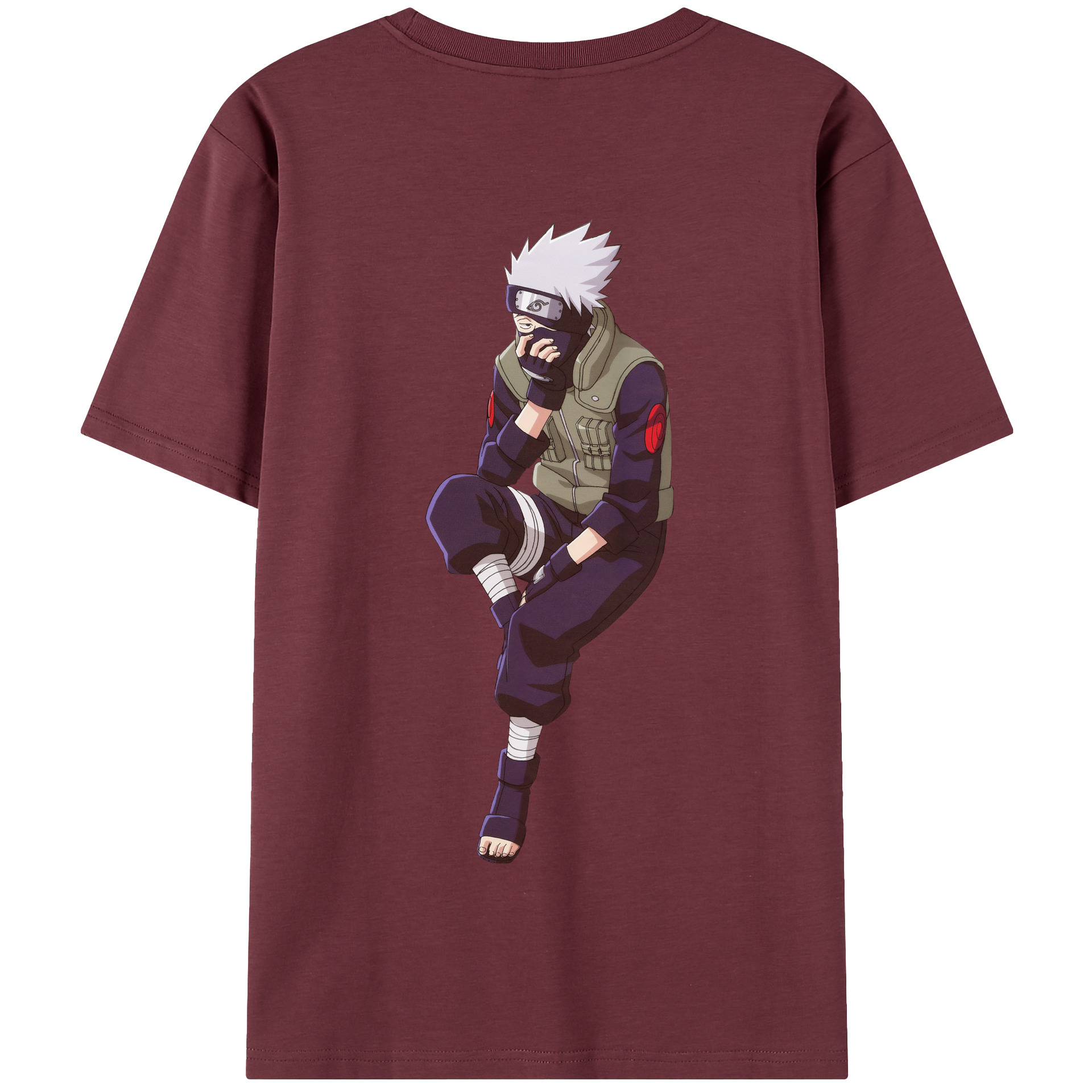 （画像用） NARUTO -ナルト- はたけ カカシ Hatake Kakashi 綿100％半袖Tシャツ（背面プリント）